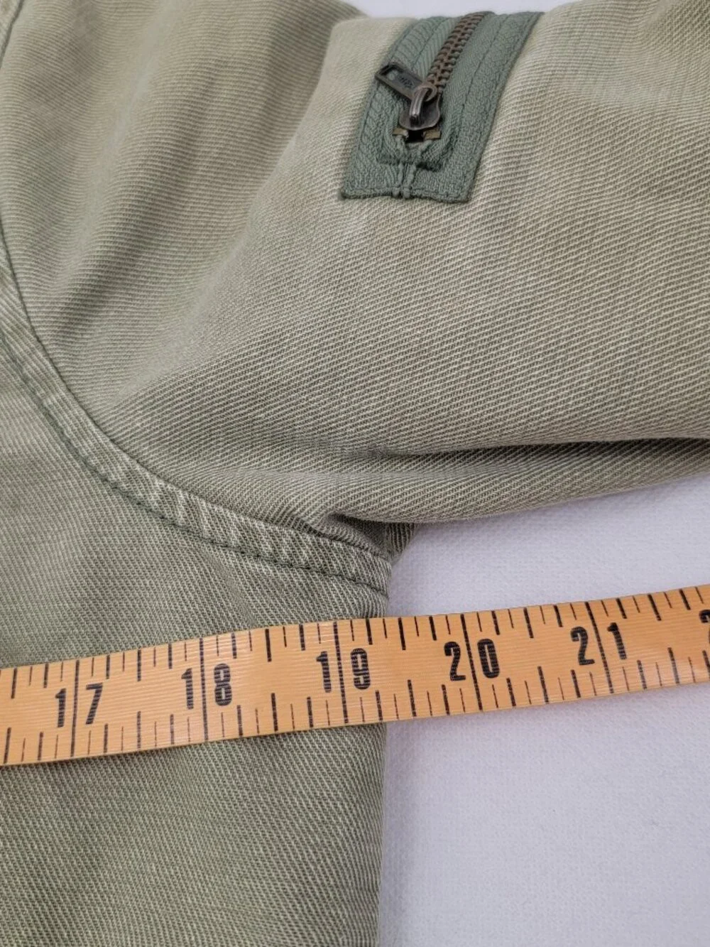 ABERCROMBIE & FITCH Womens Jacket M Cropped GREEN Utility Bomber Quilted VTG Y2K - Picture 12 of 15
